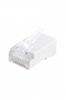 Разъем RJ45 (8P8C) под витую пару кат.5E экранир. PLUG-8P8C-U-C5-SH-100 универс. (для ож и мж кабеля) (уп.100шт) Hyperline 49375