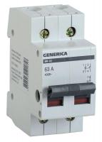 Выключатель нагрузки (мини-рубильник) 2п ВН-32 63А GENERICA MNV15-2-063