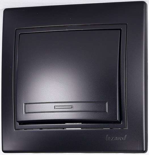 Выключатель 1-кл. 1п СП Mira 10А IP20 со вставкой черн. бархат LEZARD 701-4242-100