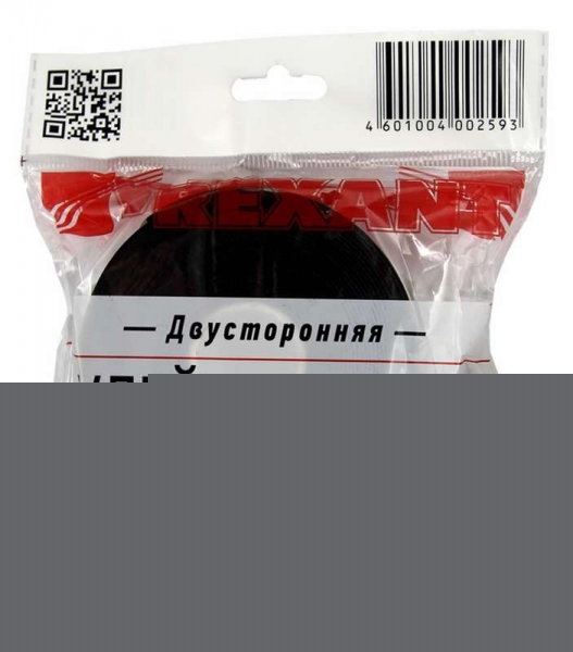Скотч двухсторонний 25ммх5м зел. на черн. основе Rexant 09-6125
