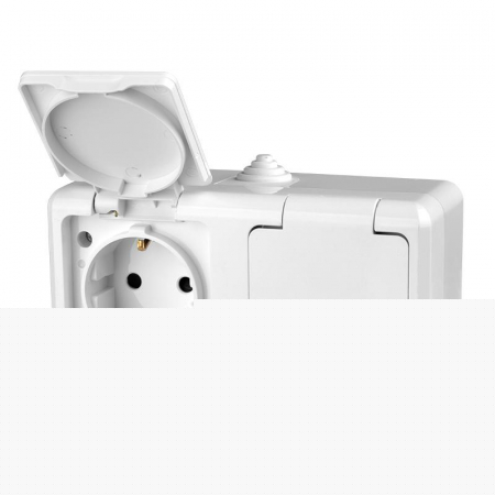 Розетка 2-м ОП Dita 16А IP54 250В с заземл. с крышкой бел. TOKOV ELECTRIC TKL-DT-R2Z-C01-IP54