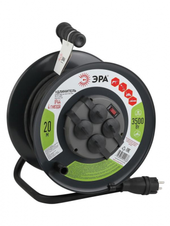Удлинитель на метал. катушке 4х20м с заземл. 16А IP44 RMx-4es-3х2.5-20m-IP44(KG) КГ 3х2.5 Эра Б0043057