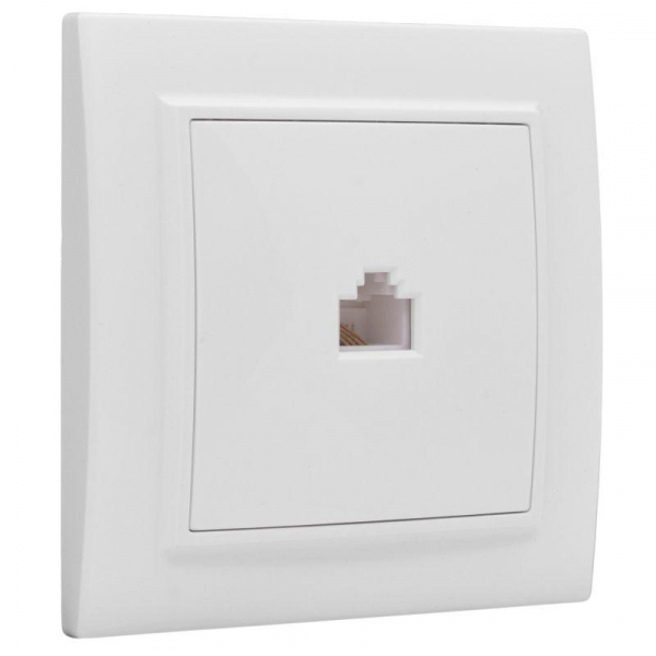 Розетка компьютерная 1-м СП Минск RJ45 бел. Basic EKF ERK01-035-10