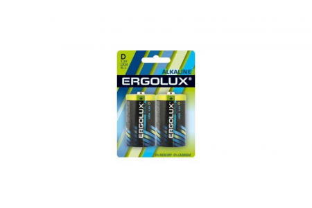 Элемент питания алкалиновый D/LR20 1.5В Alkaline BL-2 (блист.2шт) Ergolux 11752