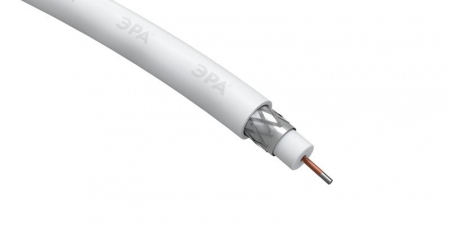 Кабель коаксиальный RG-6U CCS/оплетка Al 64проц. PVC Simple 75Ом бел. (м) Эра Б0044597