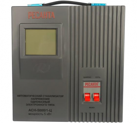 Стабилизатор напряжения АСН-5000/1-Ц 1ф 5кВт IP20 релейный Ресанта 63/6/6